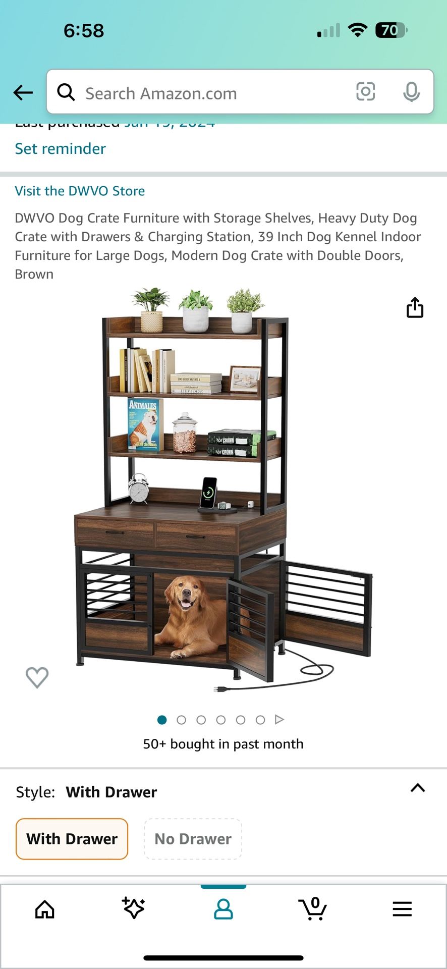 Dog Crate Furniture with Storage Shelves,