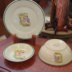 RARE ANTIQUE CHILD'S DISH SET