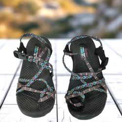 Skechers Outdoor Lifestyle SW Geometric Multicolor Hiking Comfort Sandals Shoes Women 9-9.5