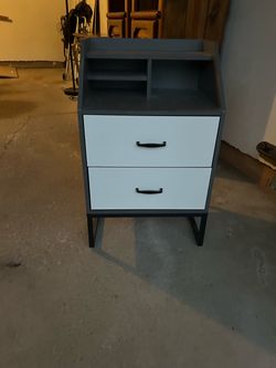 Free Two-Drawer Nightstand with Open Shelves