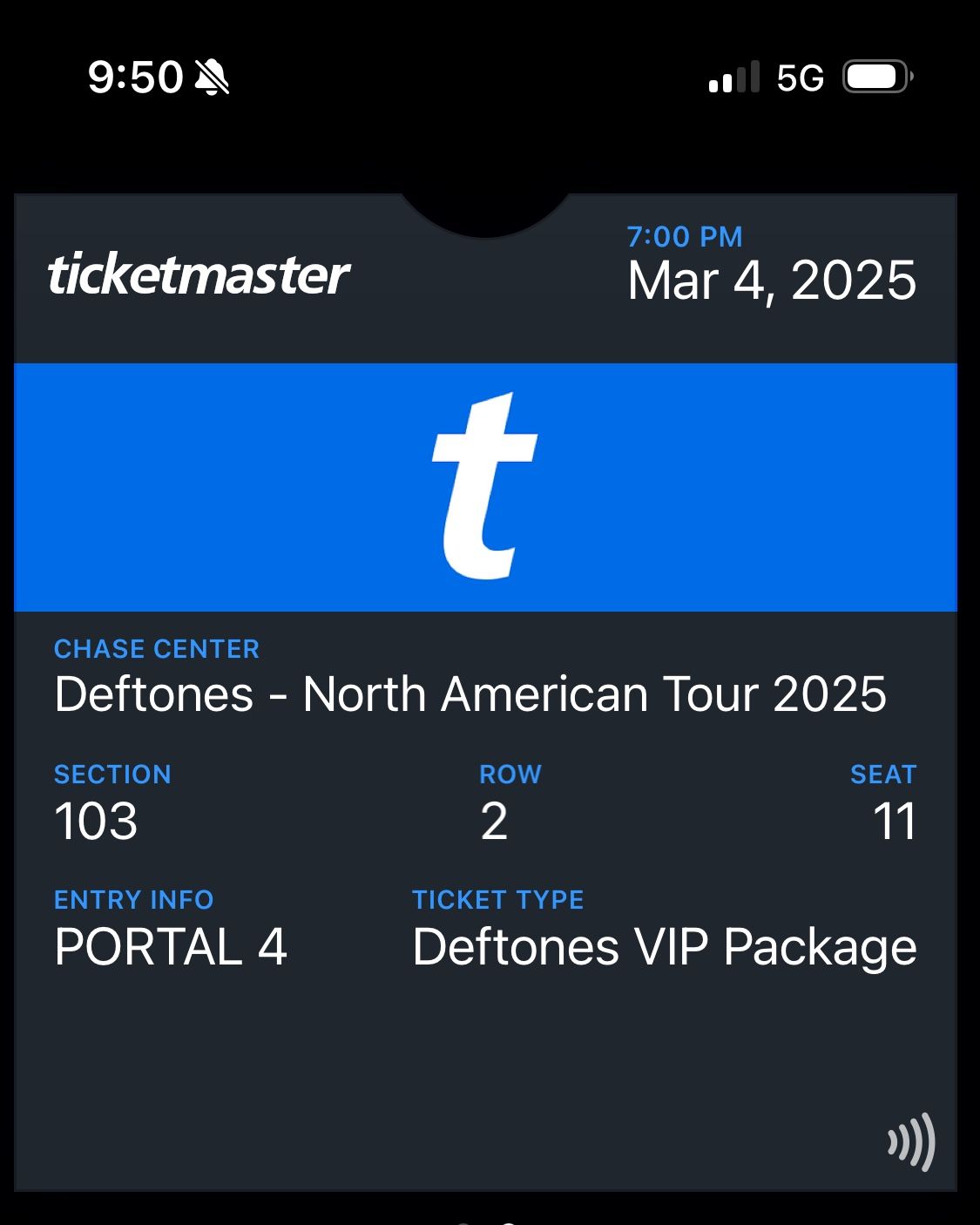 Two Deftones Tickets (VIP And Platimun)