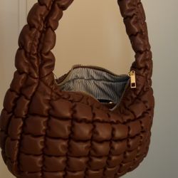 Brown Puffy Purse 