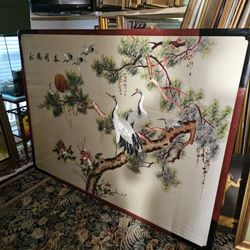 5' X 8'  HAND MADE  SILK EMBROIDERY 