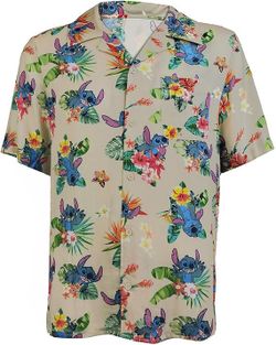 Disney Stitch Hawaiian Button-Up Shirt