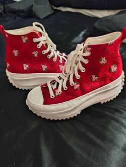 Converse Run Star Hike Platform "Cross Stitch Roses"