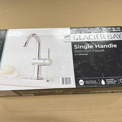 Glacier Bay — Dorind Collection Single Hole Single by-Handle Deck Mount High-Arc Bathroom Faucet in Polished Chrome