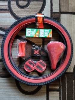 NEW Bicycle Bmx Parts Bundle 24" Red