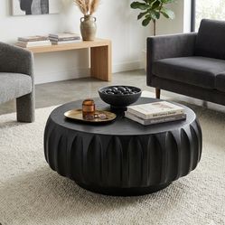 New Black Fluted Coffee Table - $80