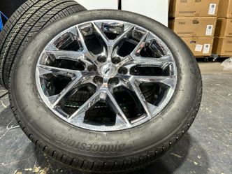 FREE INSTALL (4) OEM CHEVY TAHOE 22" 12SPK CHROME SNOWFLAKE 5668 84624177 TIRES 275/50/22