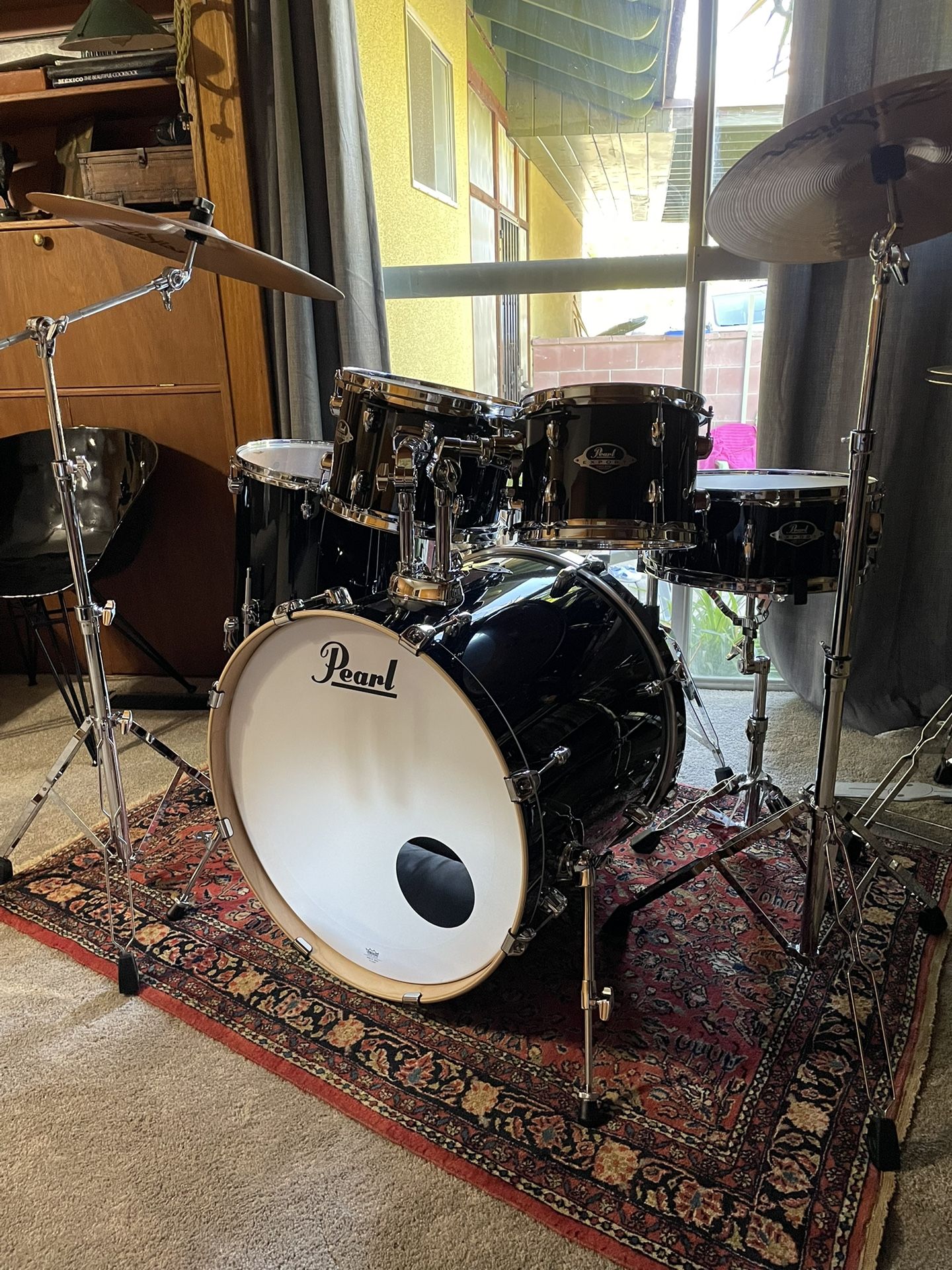 Pearl Drum Set, And Bags
