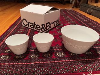 Crate & Barrel ceramic popcorn bowls