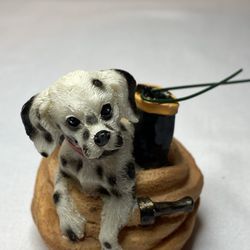 Dalmation Dog W/Firehose & Boot figurine Or Christmas Ornament