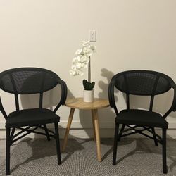 Set Of Two Black Chairs 