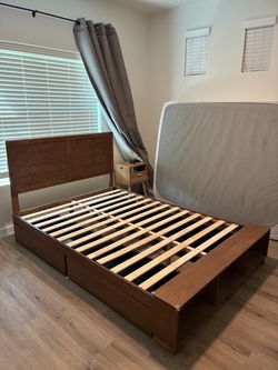 Wood Bed Frame with Storage