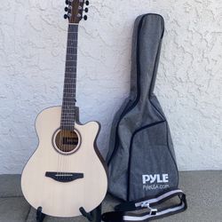 Pyle Solid Top Acoustic Guitar With Accessories