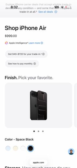 Verizon iPhone Air obo