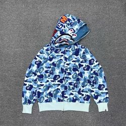 Bape ABC Camo Shark Zip Hoodie Blue S/M/L/XL