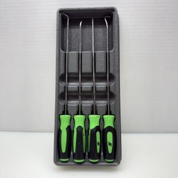 SNAP-ON SGLASA204CG 4PC LONG MINI PICK HOOK AWL SET GREEN USA (CMP131333)