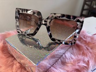 Cheetah Leopard Print Square Sunglasses NEW