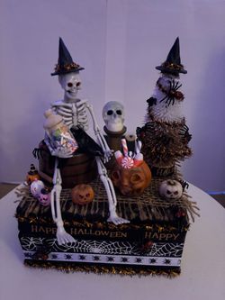 Halloween box with skeleton tree