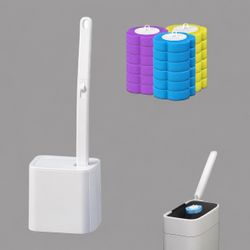 Automatic Toilet Brush Set with Self-Opening Holder & Refill Heads