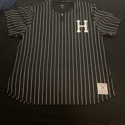 Huf Bronx Black & White Henley Mesh Baseball Jersey