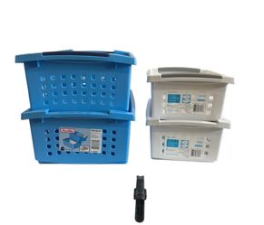 2 Sets Sterilite Plastic Stacking/Nesting Storage Baskets $6 a set or $10 for all
