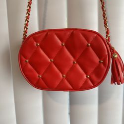 Another Y&S Original Vintage Red Quilted Pattern Purse