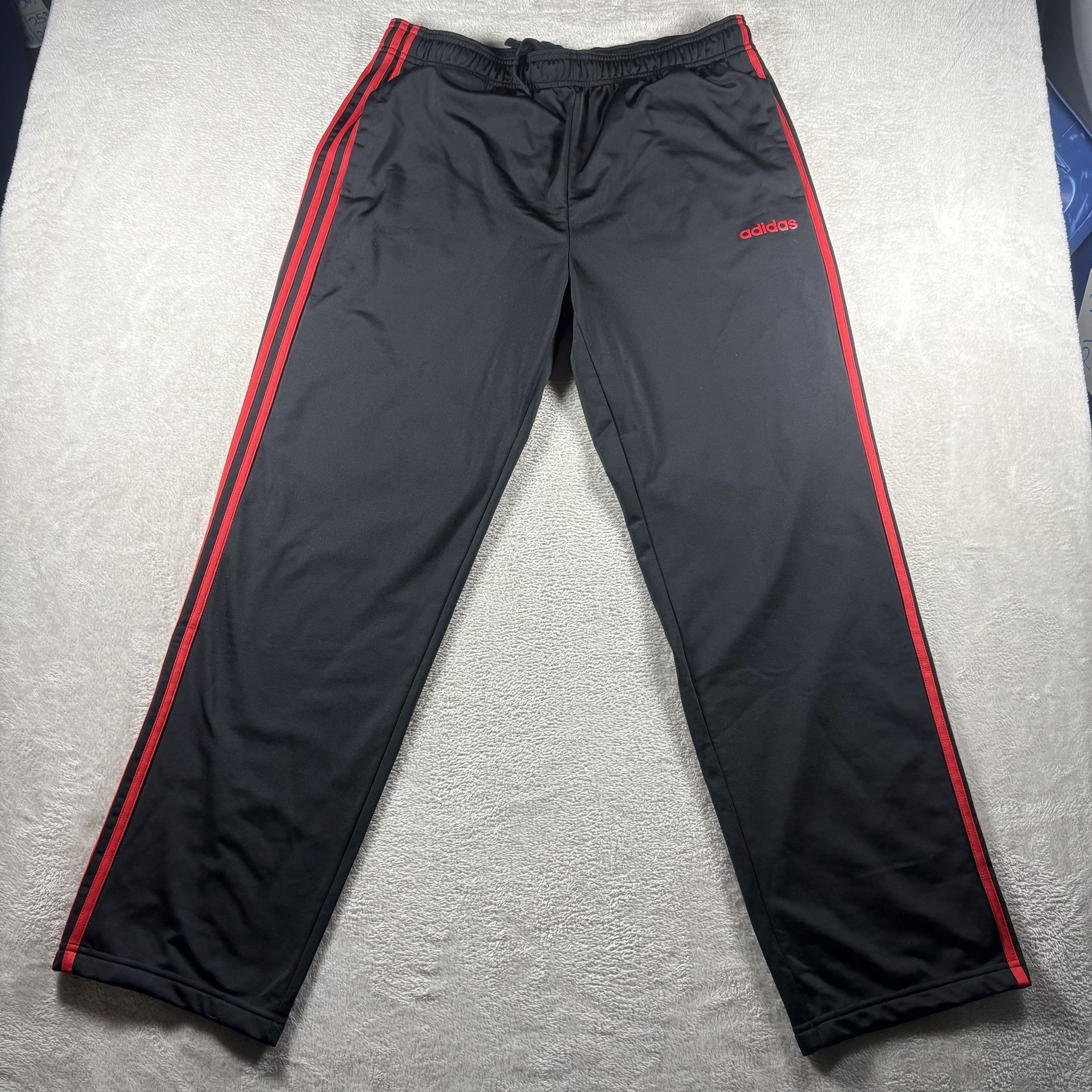 Vintage Adidas Track Pants Men’s XL Black Baggy Wide Leg Y2K #3091