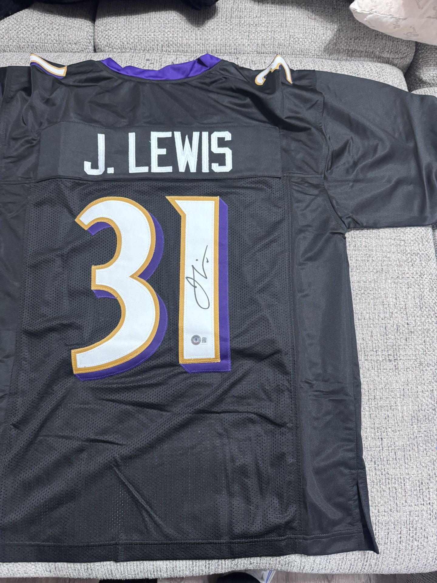 Jamal Lewis Signed Autograph Custom Jersey - Beckett Coa - Baltimore Ravens