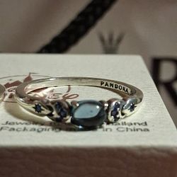 Pandora Disney Authentic Brand New princess Jasmines Aladdin Blue Crystal Rings Size 678 Available