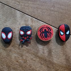 Lot Of 4 Spiderman Croc Charms 