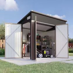 8x5 Outdoor Lean to Storage Metal Shed 