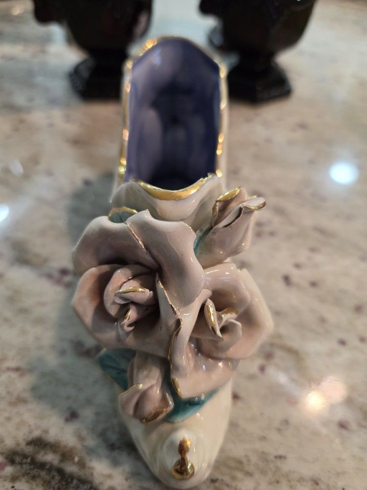 Vintage Porcelain Ceramic Shoe