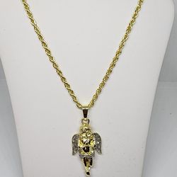 Gold plated Rope Chain with Praying Angel Pendant
