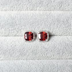 Ruby & White Sapphire Earrings 