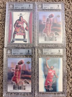 Lot of 4 LeBron James 2003 Rookie-Era BGS 9 Mint Cards