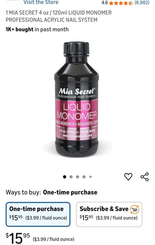 Mia Secret Natural Pink Acrylic Nail Powder French - 3D + Monomer