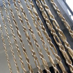 Italian Milano Chanins, 14k Yellow Gold