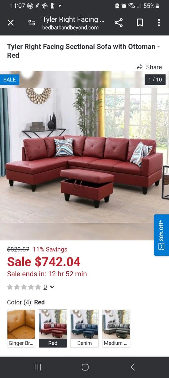 Two piece sectional (Couch, Sofa, Furniture Set)*NEW
