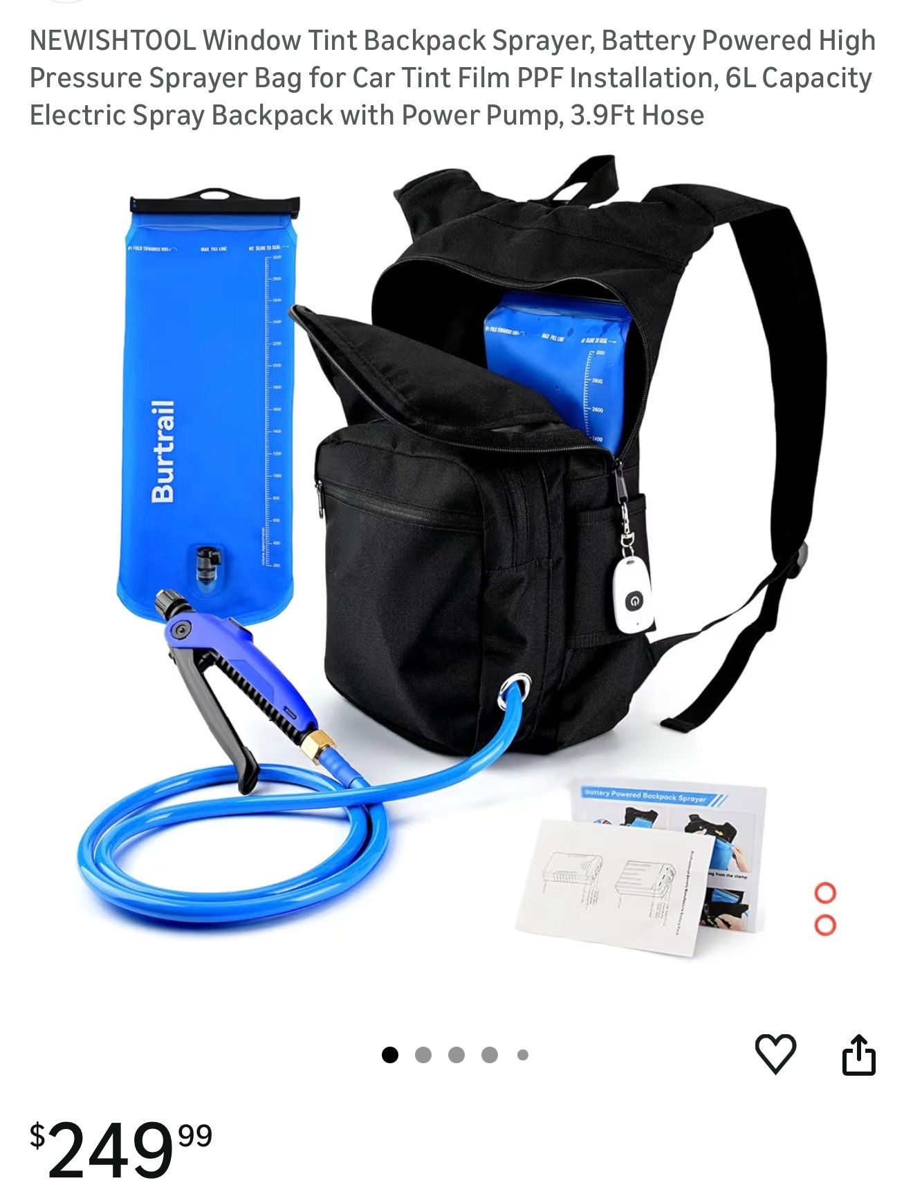 New Water Backpack window tint sprayer READ DESCRIPTION