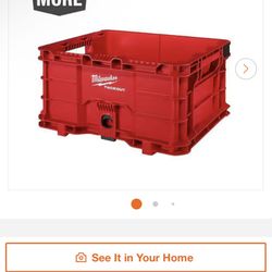 Milwaukee PACKOUT 18.6 in. Tool Storage Crate Bin with Carrying Handles and 50 lbs. Weight Capacity