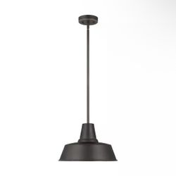 New New LED 14” 1-Light Barn Antique Bronze Exterior Outdoor Hanging Pendant Light