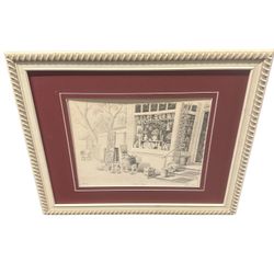 Framed Lithograph Print Antique Shop SIGNED BY KARIN REIMES (20th)   #161/350