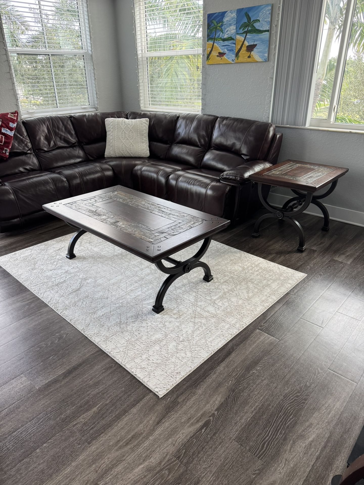 Wood Coffee Table And End Table