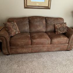 Brown Suede Couch 