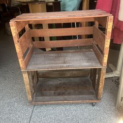 Side Table made From Antique Crates
