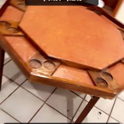♠️♥️♣️♦️ Fischer Folding 8 Seat Poker Table W/Drink Holder ♥️♠️♦️♣️