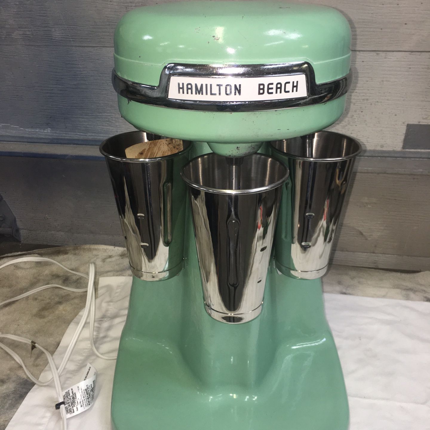 1950's Hamilton Beach Ivory Triple Head Milk Shake Maker - Antique