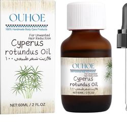100% Natural Cyperus Rotundus Oil, Cyperus Rotundus Oil for Hair Removal, Reducing Body Hair Growth, Pure Cyperus Oil 60ML
